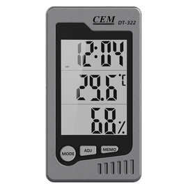 CEM华盛昌DT-322电子温湿度计时间闹钟室内外两用【】测温家用