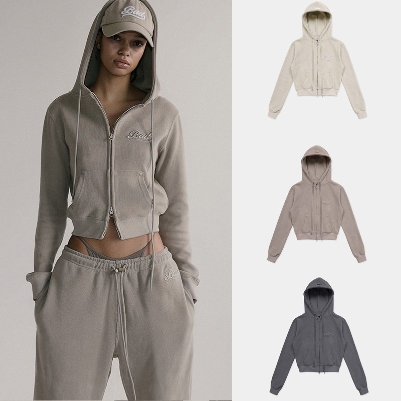 Korean Badblood Bcac Series Hooded Embroidered Sweatshirt Women's Retro American Niche Loose Casual Jacket