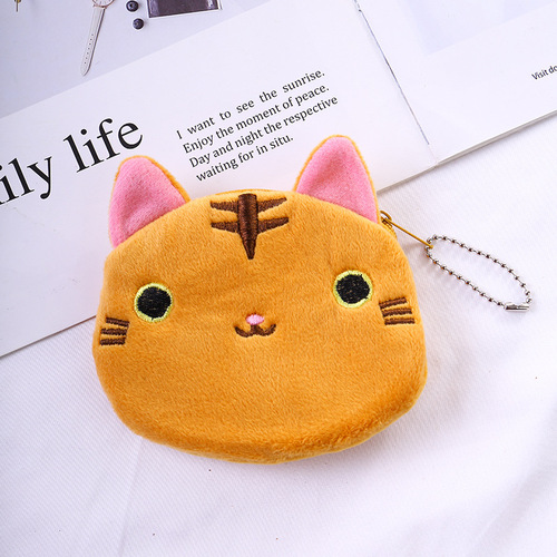 Creative cute cartoon Japanese and Korean student ladies zipper mini key coin storage Japanese cute cat coin purse