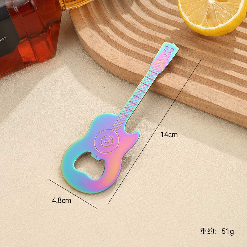 不锈钢啤酒开瓶器创意冰箱磁吸吉他啤酒开家用加厚金属启瓶器批发|undefined