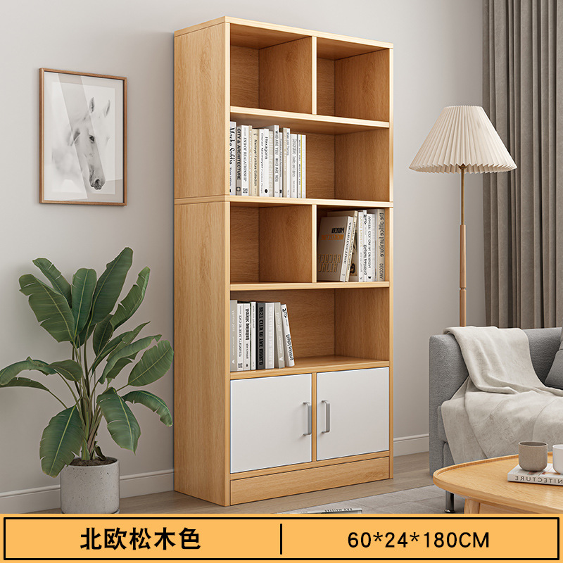 Estante de libros simple contra la pared sala de estar de oficinas multicapa almacenamiento de exhibición estante doméstico estante de libros de piso para estudiantes