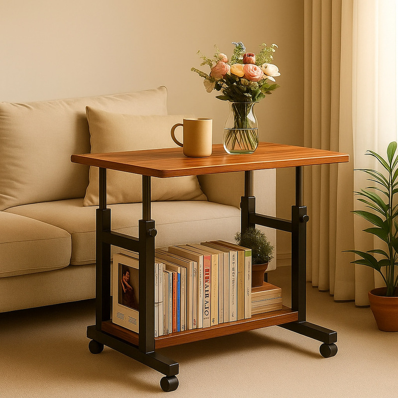 Side Table, Corner Table, Movable Small Table, Home Sofa Storage Rack, Multi-Functional Lifting Corner Table, Bedroom Bedside Cabinet
