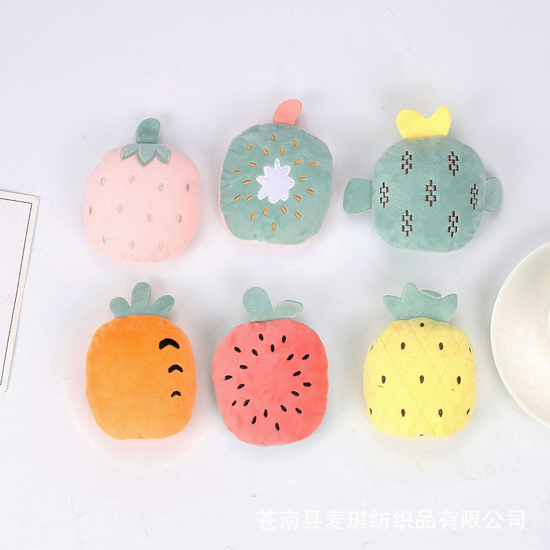 Productos para mascotas nuevos juguetes para gatos Teddy series de frutas de pelo dorado juguetes para gatos de peluche juguetes para perros