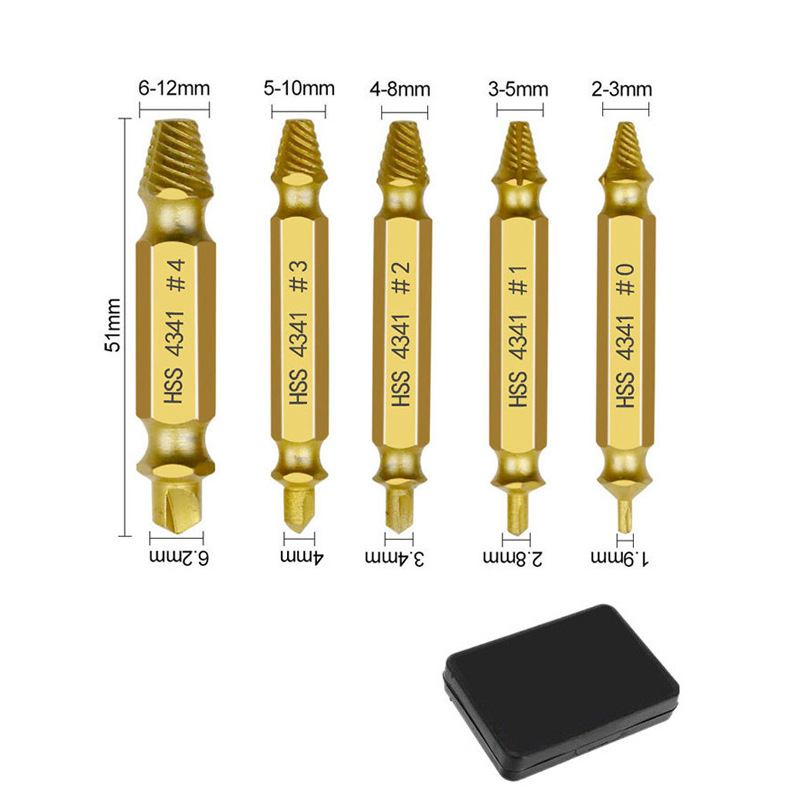 Dispositivo de extracción de tornillo transfronterizo de acero de alta velocidad de doble cabezal 4341 tornillo de rotura de diente deslizante
