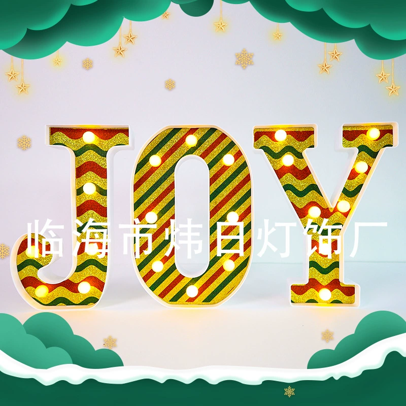 Ёлочные светодиоды JOY с надписью Christmas, украшения для дома и интерьера, декоративные огни, рождественские огни, новый стиль
