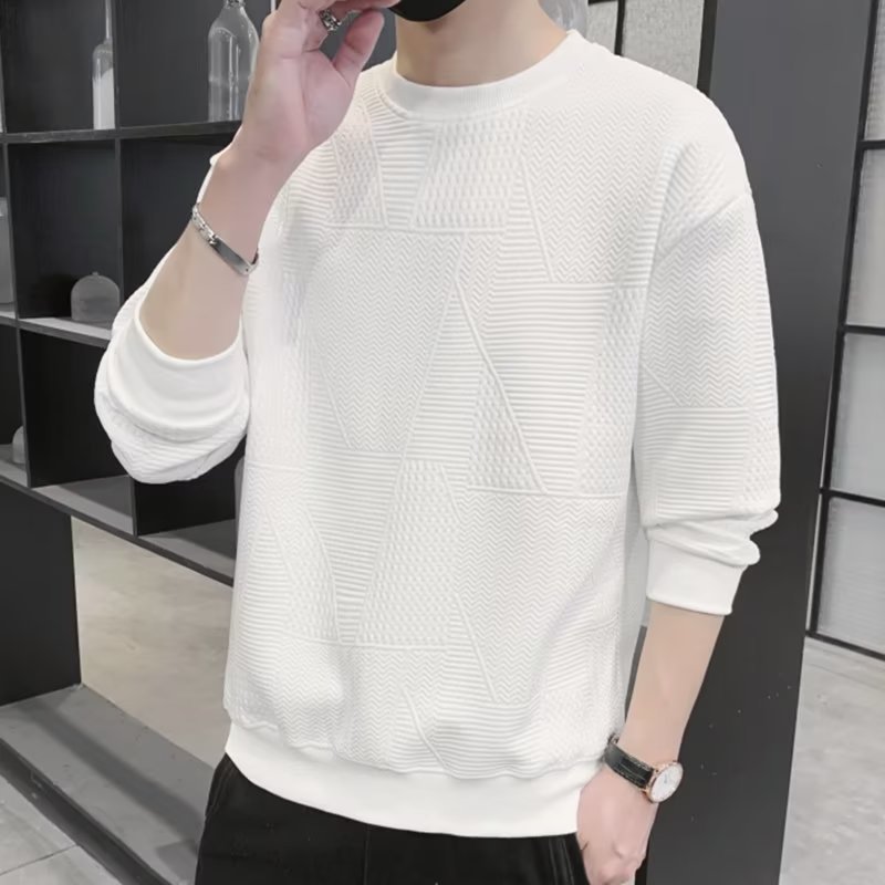New men's long sleeved sweatshirt for spring and autumn, men's sweatshirt with round neck, fashionable urban youth casual T-shirt_voghion.com