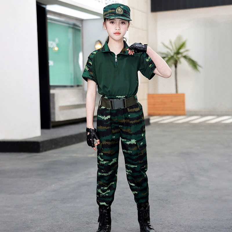 Children's camouflage clothing summer camp frog clothing children's military training uniform expansion training summer short-sleeved custom wholesale