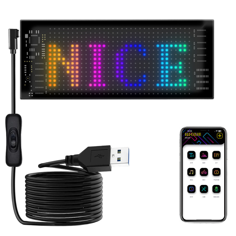 Ojos del diablo lámpara de coche ventana trasera LED pantalla de pantalla suave dinámica LED pantalla flexible
