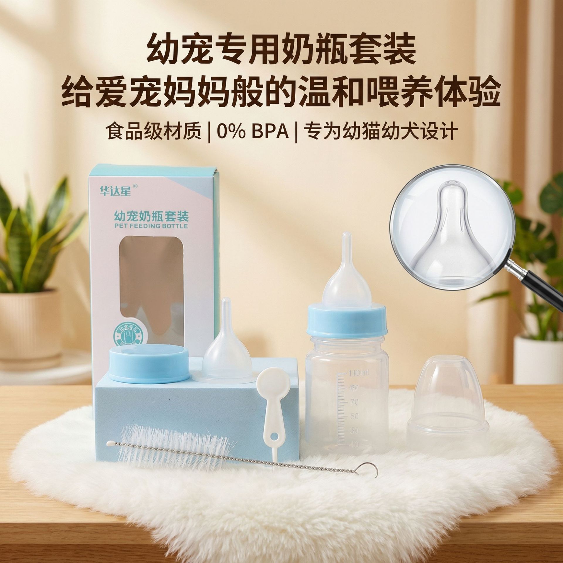 Cross-Border 60Ml120Ml150Ml Pet Bottle Set Puppy Bottle Newborn Kitten Bottle Wholesale