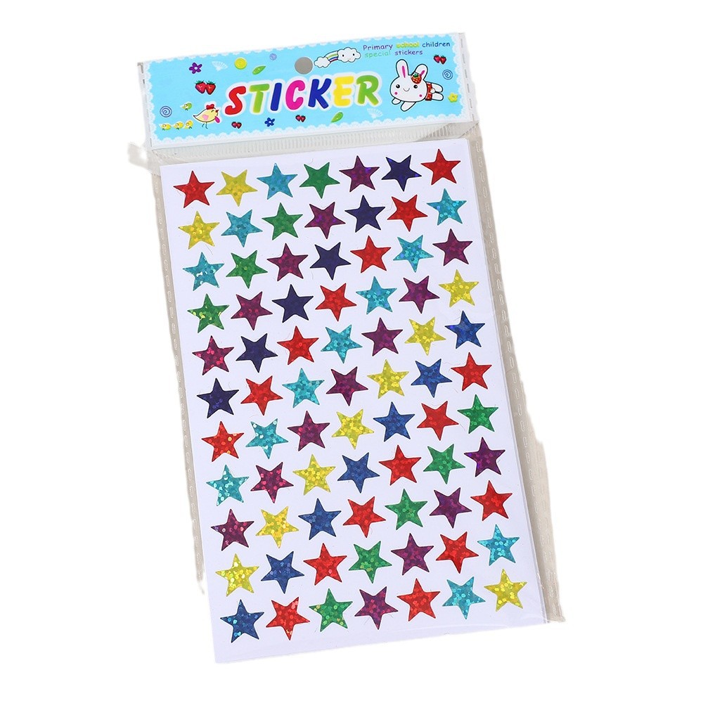Pegatinas láser de color estrella flash pegatinas de jardín de infantes para niños recompensas pegatinas adhesivas de pentapunto pegatinas