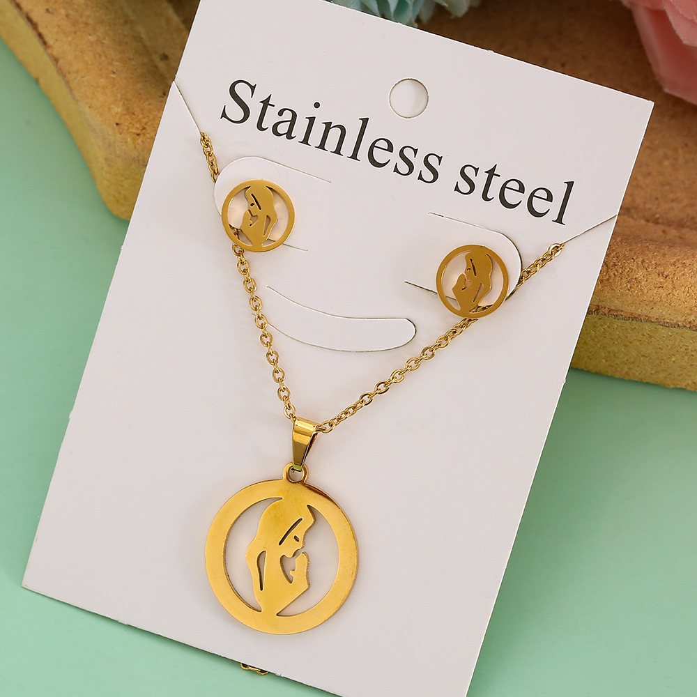 Großhandel Schmuck Einfacher Stil Pentagramm Auge Schmetterling Edelstahl 304 Überzug Schmuck-Set Kabelkette display picture 10