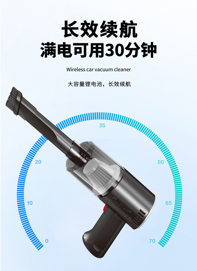 Car Vacuum Cleaner Portable Wireless Charging Household High-Power Handheld Vacuum Cleaner Manufacturer Gift