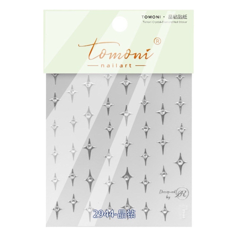 Pegatinas para decoración de uñas, venta directa de fábrica de celebridades de Internet, nueva estrella francesa con corazón de diamante, serpentina de perlas, encaje, estilo simple