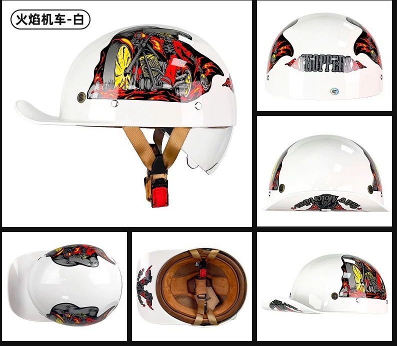 電気自動車のヘルメットの男の冬の日本式の復古の機関車のペダルのオートバイの250女の小さいヘルメットの体の半ヘルメットの瓢箪のヘルメット