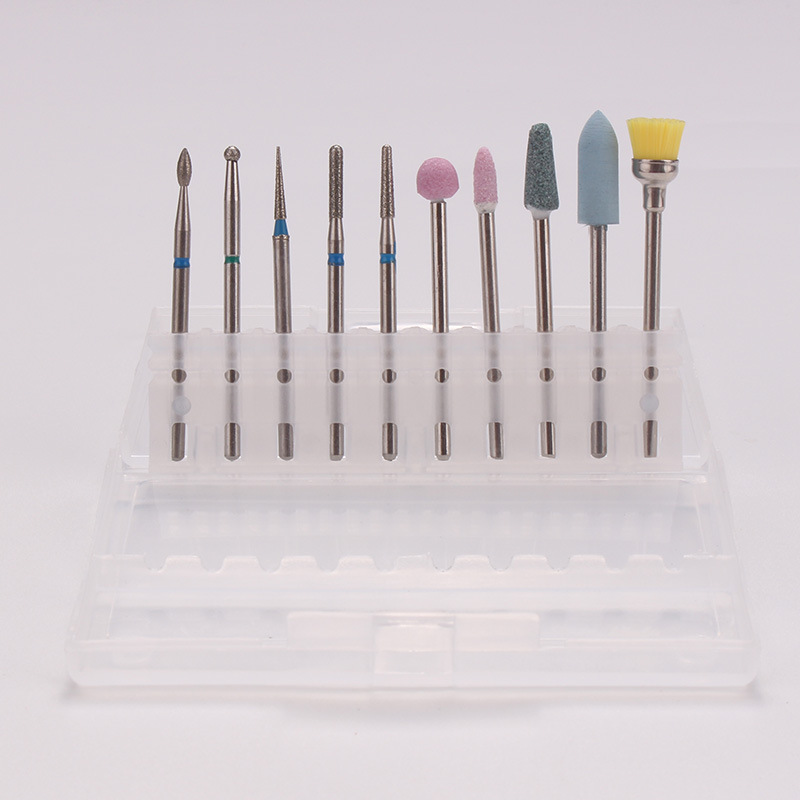 Juego de cabezales de pulido de diamante de acero de tungsteno para manicura transfronteriza, cepillo de cabezal de pulido para eliminar la piel muerta y herramientas de pulido para una superficie lisa.