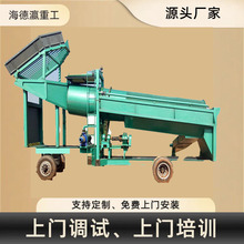 旱地砂金机械设备 大型水选淘金机器 河沙鼓动溜槽洗金
