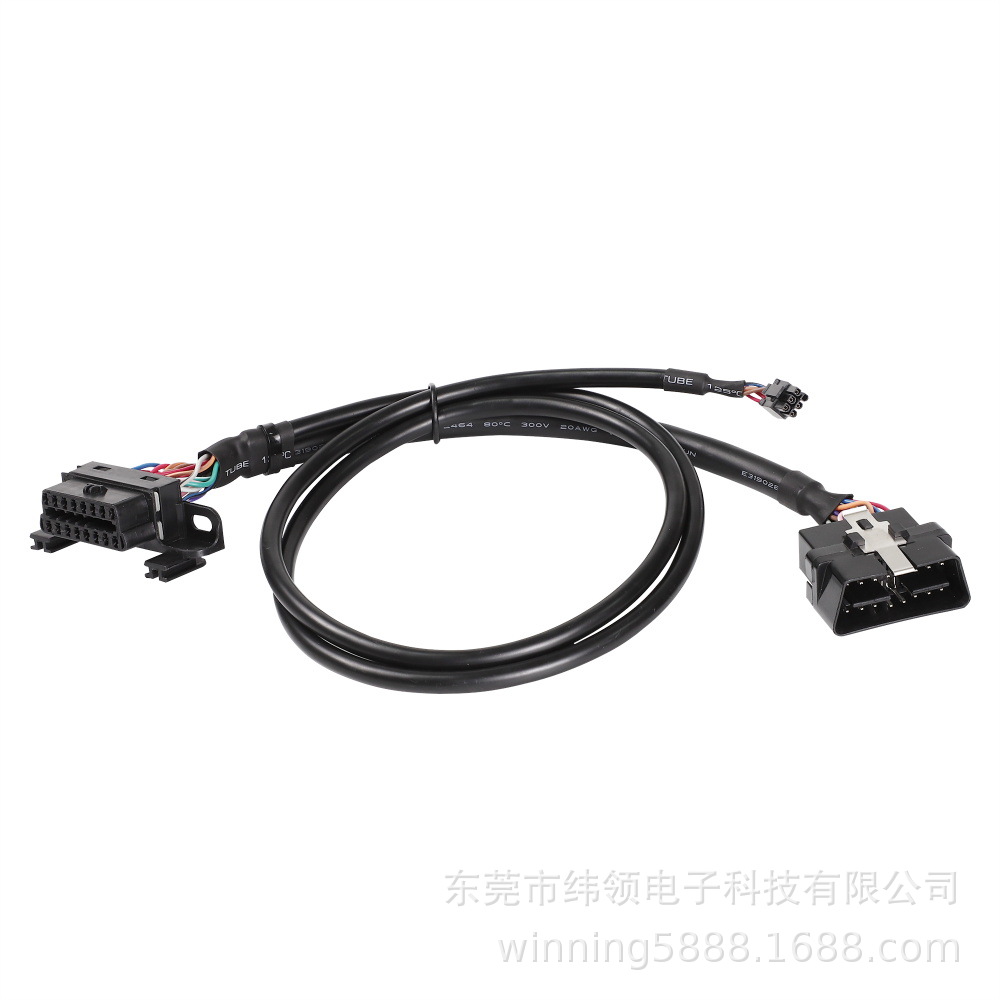用于OBD2诊断扫描仪16针外螺纹至 6P，带有连接器 OBD2外螺纹电缆