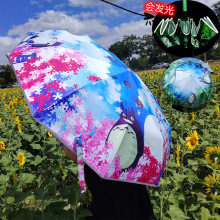 日式创意晴雨伞学生成人伞遮阳伞防晒户外双层黑胶伞龙猫图案雨伞