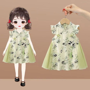 Girls' Summer Dress Chinese Style Baby Traditional Hanfu Princess Sweet Fresh Cheongsam Toddler Children's Clothing