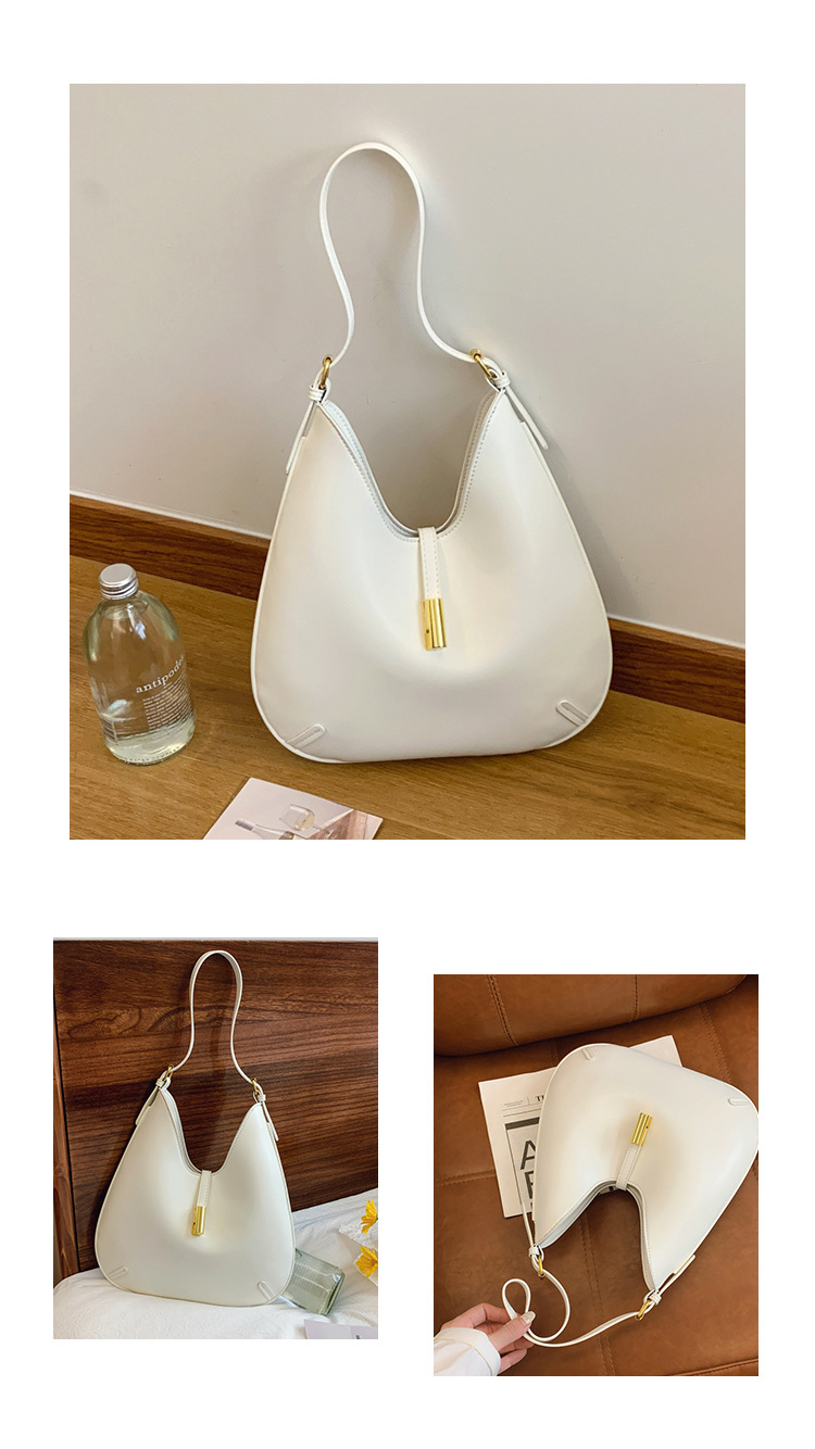 Saddle Bag With Alligator Embossed Texture – Unisex Shoulder Bag With Buckle Strap In Deep Red/Black/White (Structured PU, Minimalist Lock Closure)_voghion.com