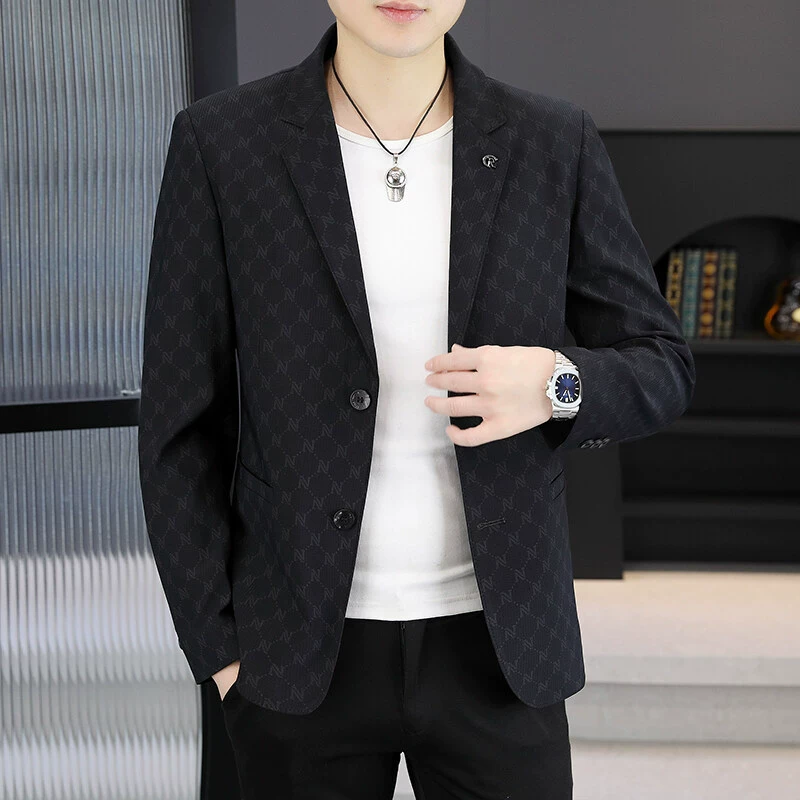 Spring jacket, black set, trend of season, slim fit