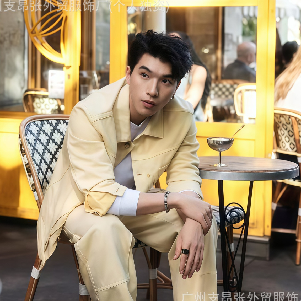 Donkey House 1V25 New Collaboration Solid Color Truck Denim Jacket Turn-Down Collar Coat Os Loose Fit Unisex