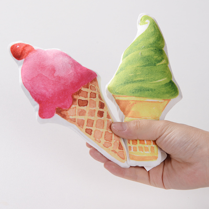 Bebé sonajero dibujos animados helado BB llamada mano agarre palo bebé calmante juguete Estilo nórdico helado sonajero juguete