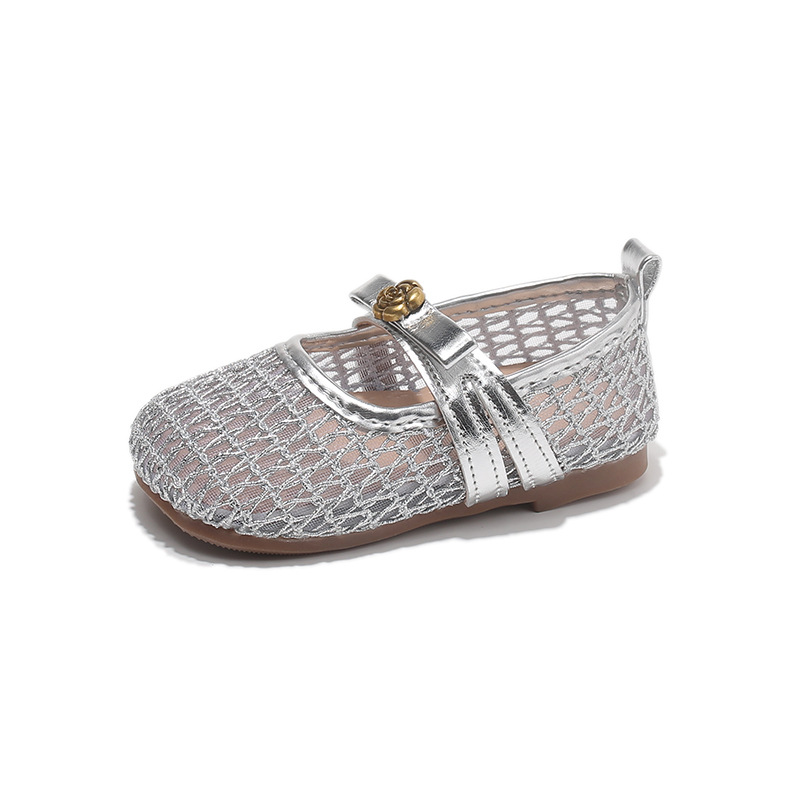 Niñas sandalias de tejido 2026 verano nuevo niño respirado hueco zapatos de estilo único respirado zapatos de moda con suela suave image 6