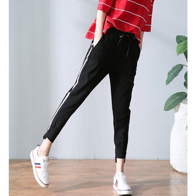 Sports pants women's casual student sweatpants slim fit slimming tight harem pants thin loose cropped pants