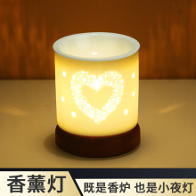 电子品香炉插电定时香薰精油灯高温烤香炉沙比利木陶瓷镂空香薰炉