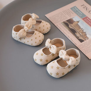 The toddler soft bottom 68 female baby shoes month shoes can't drop baby shoes princess shoes 3 indoor autumn