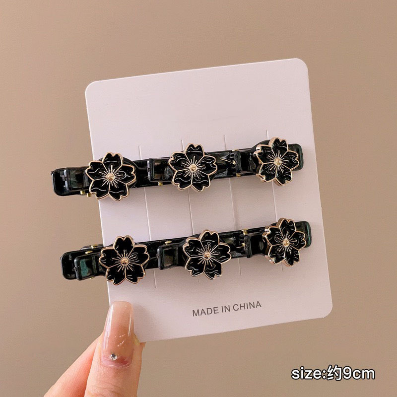 검은 벚꽃 땋은 머리핀