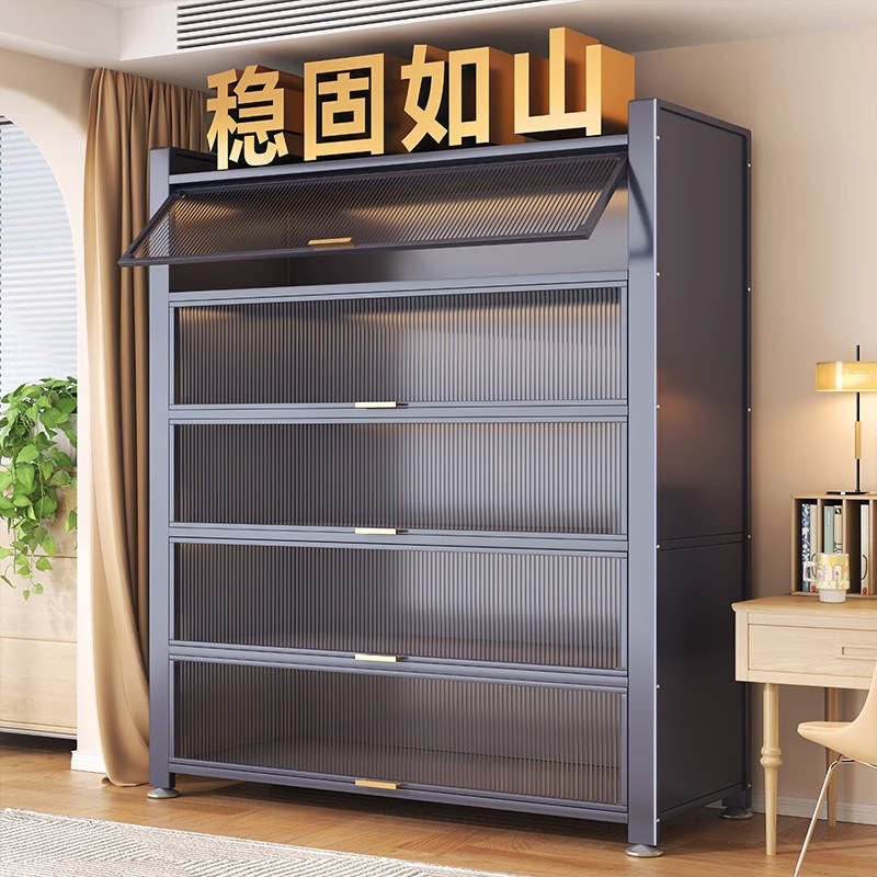 Kitchen Rack Floor-Standing Multi-Layer Storage Cabinet with Door Microwave Oven Multi-Function Cabinet Sideboard Storage Cabinet