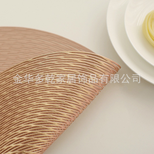 Round Dining Table Mat, Instagram Style, Nordic Design, Rotating Fireworks Pattern, Hollowed-Out PVC Table Mat, Simple & Luxurious, Western-Style Placemat, Heat-Resistant Mat