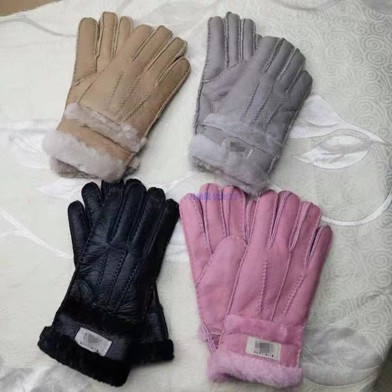 Fur one glove Sheepskin wool outdoors Ride a bike glove men and women thickening keep warm Cold proof winter glove