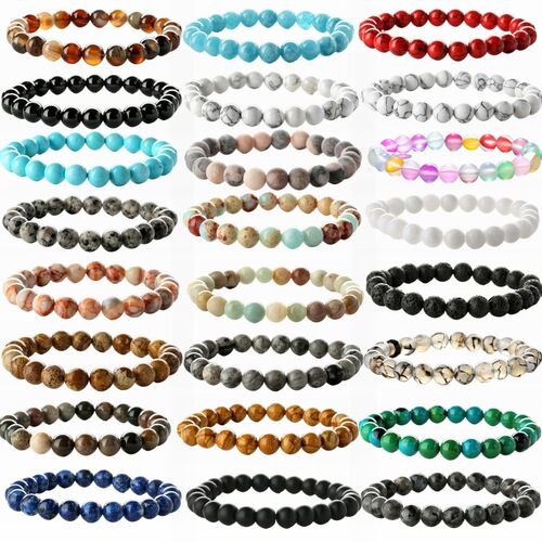 Direct Manufacturer Sales Natural Turquoise Agate Bead Bracelet Volcanic Sandstone Bracelet Finished Jewelry Multi-Color Beads