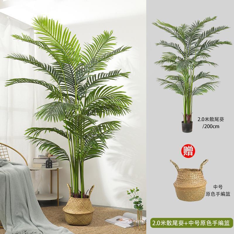 Artificial cola suelta girasol olla Estilo nórdico grande falso verde planta olla sala de estar ventana paisaje decoración piso simulación árbol