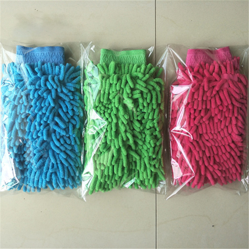 Automóvil Chenille doble cara guantes de limpieza de camión de coral espuma de limpieza de automóviles toalla de limpieza de automóviles a prueba de agua