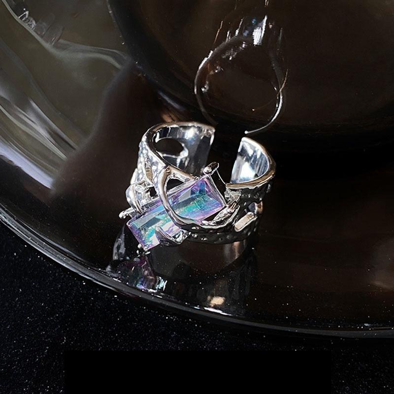 Lava líquido espina anillo abierto rubí europeo y americano de alto grado abierto dedo índice dulce viento fresco anillo hueco