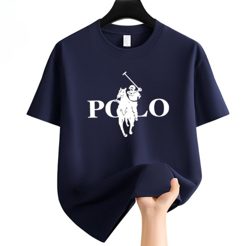 Summer Fashion Brand Men's Clothing Business Casual Short Sleeve T-Shirt Loose and Versatile Crew Neck Top Breathable T-Shirt