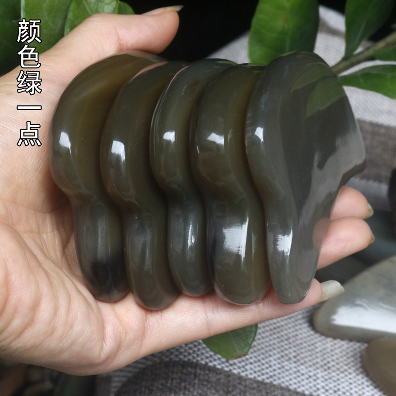 天然牛角スクレーパーの厚いイルカの顔の美容器のマッサージの穴は棒のメーカーを通して卸売りします。|undefined