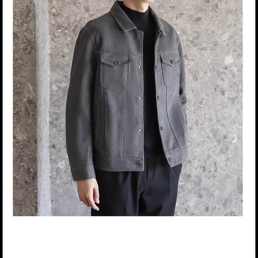 Fashion Japanese Versatile New Trendy Jacket 25 Summer Autumn New Color-Blocking Topstitch Design Workwear Style Coat Men Ins