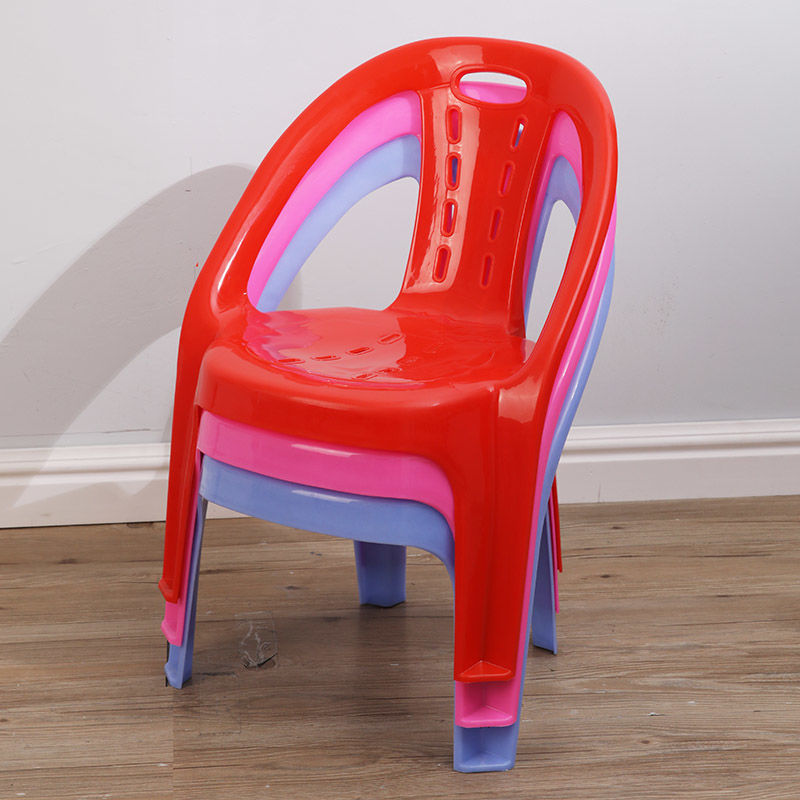 塑料小靠背椅带扶手家用矮茶几坐凳防滑儿童可用夜市烧烤摆摊批发