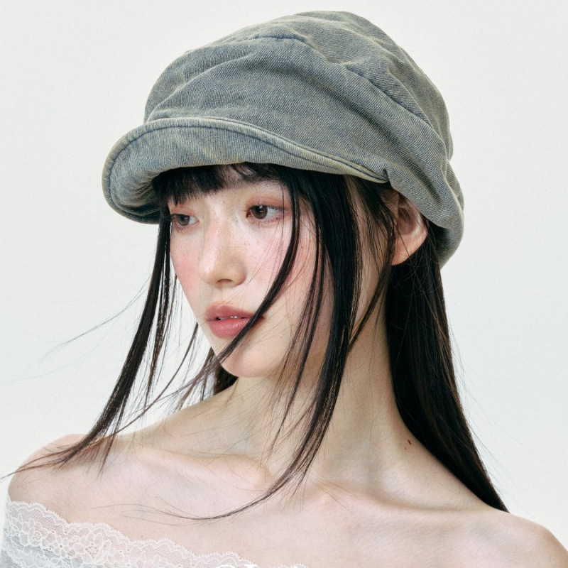 新款做旧牛仔堆堆报童帽子女复古韩版日系画家帽街头时尚鸭舌帽夏|undefined