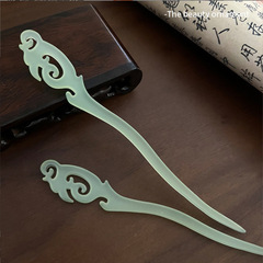 白玉蘭髮簪古風高級感盤發素簪子新中式漢服旗袍仿玉步搖髮釵頭飾