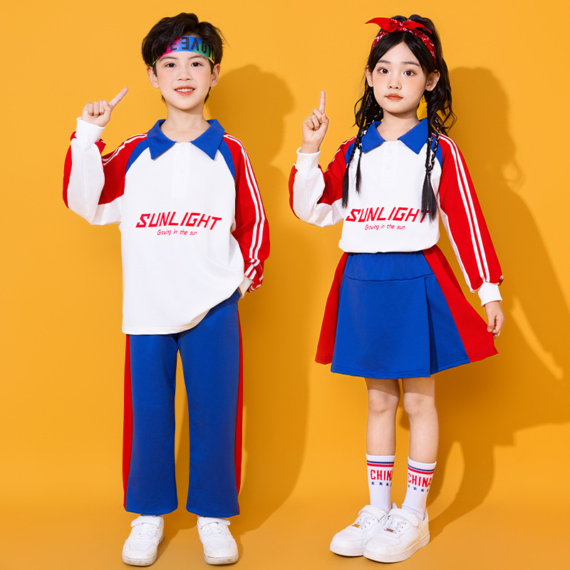 봄 · 가을 초등생 스포츠웨어 스쿨 유니폼 게임 개회식 단체 공연 의류 유치원 교실 의류