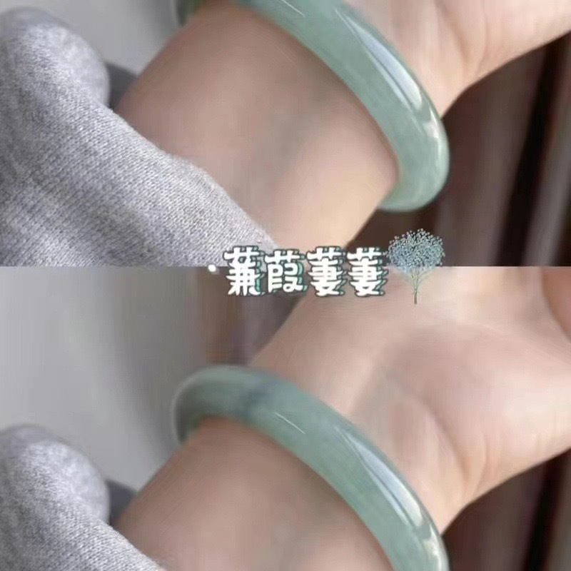 Xiaohongshuと同じスタイルのラウンドバーチャンキーガラスアンチジェイドアイスブレスレット漢服アクセサリー古代スタイルのジングルブレスレット女性用|undefined