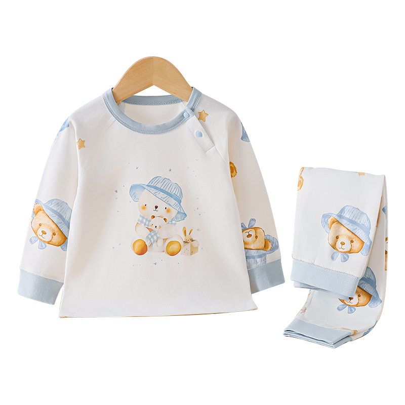 Pajamas infantiles de otoño algodón tipo A ropa infantil para el hogar ropa interior de otoño pantalones de otoño invierno