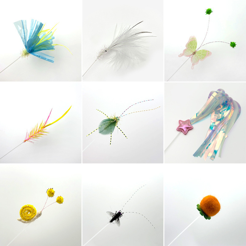 Original Design High-Elastic Long Rod Cat Teaser Stick with Insect Replacement Heads for Self-Entertainment and Boredom Relief, Wholesale Cat Toys Original Design High-Elastic Long Rod Cat Teaser Stick with Insect Replacement Heads for Self-Entertainment and Boredom Relief, Wholesale Cat Toys