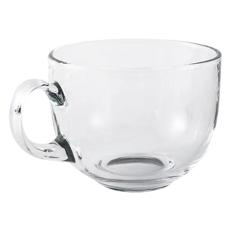 Fábrica al por mayor de Internet celebridad beber taza de desayuno taza de leche transparente hogar taza de vidrio con mango publicidad regalo taza de agua